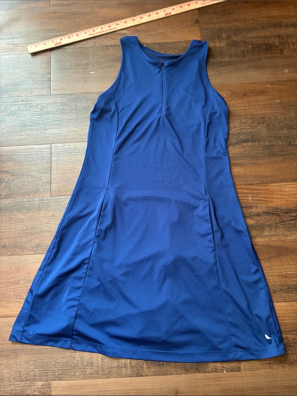 Birdies Navy Athletic Sleeveless Dress with Logo Detail